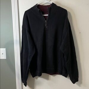 Tommy Bahama Men's Reversible Black & Maroon 1/4 Zip-Up Sweater Size XXL